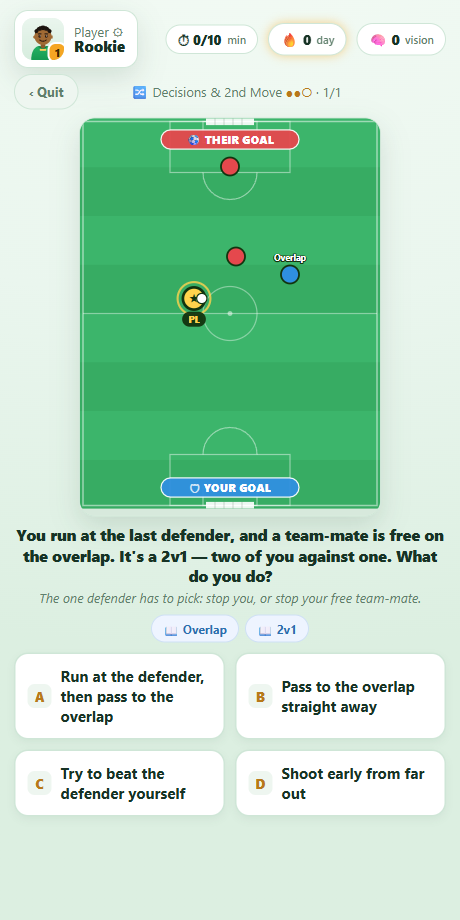 Baller Brain gameplay โ read the picture and pick the smart move